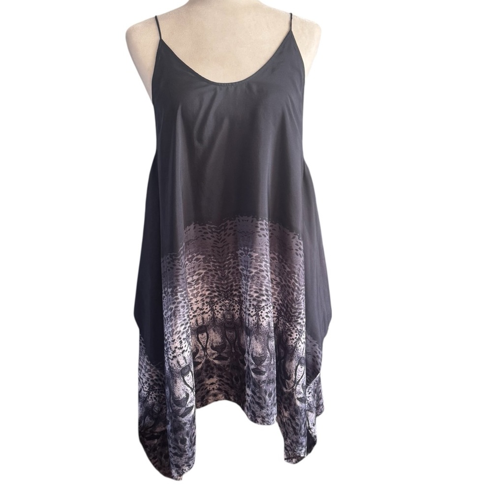 Zimmermann Cheetah Asymmetrical Slip Dress